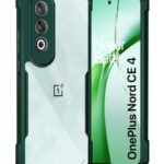 kelpuj TPU Shock Proof Clear Protective Back Case for 1+ Oneplus Nord Ce 4 5G-Airedge Technology|360 Degree Camera Protection|Transparent Hybrid Back Case Mobile Cover-Green