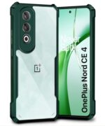 kelpuj TPU Shock Proof Clear Protective Back Case for 1+ Oneplus Nord Ce 4 5G-Airedge Technology|360 Degree Camera Protection|Transparent Hybrid Back Case Mobile Cover-Green