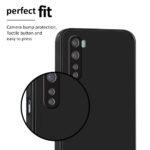 Back Cover for 1+ OnePlus Nord | Ultra Slim Soft Rubberised Case | Inner Velvet Fabric Lining | Matte Silicone Flexible Mobile Case | Camera Protection - Black - Image 8