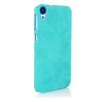 Premium Handmade Weathered Leather Texture Collection Back Case Cover for HTC Desire 820 (Textured Sky Blue)