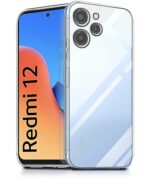 Crystal Clear Transparent Back Case Cover for Redmi 12 4G | Full Device & Camera Protection Shockproof TPU | Flexible Silicone Back Cover Case Transparent