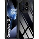 Shock Proof Clear Protective Back Case for 1+ OnePlus 13 - AirEDGE Technology | 360 Degree Camera Protection | Transparent Hybrid Back Case Mobile Cover - Black