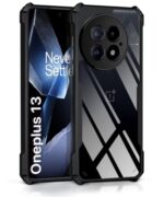 Shock Proof Clear Protective Back Case for 1+ OnePlus 13 - AirEDGE Technology | 360 Degree Camera Protection | Transparent Hybrid Back Case Mobile Cover - Black