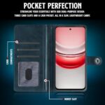 Shock Proof Flip Cover Back Case for Realme 14X 5G | Magnetic Wallet Leather Case with Stand - Image 7