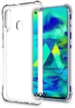 Flexible Shockproof Crystal Clear TPU Back Cover Case Full Protection with Cushioned Edges Clear TPU Back Case Cover for Galaxy M40 - Transparent