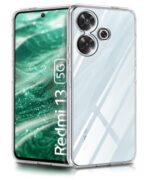 kelpuj Crystal Clear Transparent Back Case Cover for Mi Redmi 13 5G | Poco M6 Plus 5G | Full Device & Camera Protection Shockproof TPU | Flexible Silicone Back Cover Case Transparent