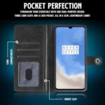 Shock Proof Flip Cover Back Case for Oneplus 7T | Magnetic Wallet Leather Case with Stand - Image 5