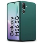 Back Cover for Samsung Galaxy M56 5G | Galaxy F56 5G | Ultra Slim Soft Rubberised Case | Inner Velvet Fabric | Matte Silicone Flexible Mobile Case | Camera Protection - Green