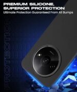 Slim Frameless Back Cover for Mi Redmi A3 | Redmi A3X | Poco C61 | Ultra Thin Lightweight Design & Camera Protection | Soft Matte Silicone Flexible Mobile Case (Black) - Image 8