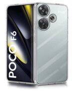 Crystal Clear Transparent Back Case Cover for Poco F6 5G | Full Device & Camera Protection Shockproof TPU | Flexible Silicone Back Cover Case Transparent