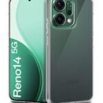 Transparent Back Cover Case for Oppo Reno 14 5G | Raised Bumps for Full Device & Camera Protection Shockproof TPU Silicone Back Case Mobile Cover Transparent