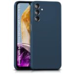 Back Cover for Samsung Galaxy M15 5G Prime Edition | M15 | F15 5G | Ultra Slim Soft Rubberised Case | Inner Velvet Fabric | Matte Silicone Flexible Mobile Case | Camera Protection - Blue