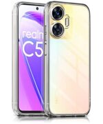 kelpuj Crystal Clear Transparent Back Case Cover for Realme C55 | Realme Narzo N55 Full Device & Camera Protection Shockproof TPU Silicone Back Cover Case Transparent