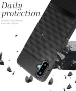 Back Cover for Samsung Galaxy M06 5G | Galaxy F06 5G with Hexa Cube Design | Ultra Slim Soft Rubberised Case | Inner Velvet Fabric | Matte Silicone Mobile Case | Camera Protection - Black - Image 5