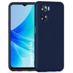 Back Cover for Oppo A57 4G 2022 | Oppo A77 4G | Ultra Slim Soft Rubberised Case | Inner Velvet Fabric Lining | Matte Silicone Flexible Mobile Case | Camera Protection - Blue