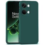 Back Cover for 1+ OnePlus Nord 3 5G | Ultra Slim Soft Rubberised Case | Inner Velvet Fabric Lining | Matte Silicone Flexible Mobile Case | Camera Protection - Green