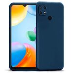 Back Cover Designed for Redmi 10 Power | Redmi 10 (2022) Ultra Slim Soft Rubberised Back Cover | Inner Velvet Fabric Lining | Matte Silicone Flexible Camera Protection Back Case - Blue