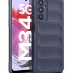 Ultimate Silicon Back Cover Case for Samsung Galaxy M34 5G | F34 5G Drop Protection Shockproof Bumper | Anti-Slip Grip | Scratch Proof Micro-Fibre Cloth Inside (Deep Blue)