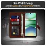 Shock Proof Flip Cover Back Case for Redmi A5 | Magnetic Wallet Leather Case with Stand - Image 5
