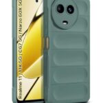 kelpuj Ultimate Silicon Back Cover Case for Realme Narzo 60X 5G | 11 | 11X 5G | Military Grade Drop Protection Shockproof | Anti-Slip Grip | Scratch Proof Micro-Fibre Cloth Inside (Forest Green)