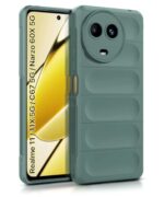kelpuj Ultimate Silicon Back Cover Case for Realme Narzo 60X 5G | 11 | 11X 5G | Military Grade Drop Protection Shockproof | Anti-Slip Grip | Scratch Proof Micro-Fibre Cloth Inside (Forest Green)