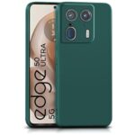 Back Cover for Motorola Moto Edge 50 Ultra | Ultra Slim Soft Rubberised Case | Inner Velvet Fabric Lining | Matte Silicone Flexible Mobile Case | Camera Protection - Green