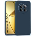 Back Cover for Realme Narzo 70 | Narzo 70 Pro | 12 Plus | P1 5G | Slim Soft Rubberised Case | Inner Velvet Fabric Lining | Matte Silicone Flexible Mobile Case | Camera Protection - Blue