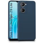 Back Cover for iQOO Z9 Lite | Vivo T3 Lite 5G | Y18t | Y18 | Y18e | Y03 | Y28s | Y37| Slim Soft Rubberised | Inner Fabric Lining | Silicone Flexible Mobile Case | Camera Protection - Blue