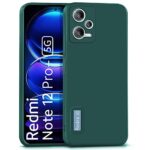 Ultra Slim Soft Rubberised Back Cover Case for Xiaomi Redmi Note 12 Pro Plus 5G | Inner Velvet Fabric Lining | Matte Silicone Flexible Camera Protection Back Cover ? Green