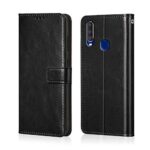 Shock Proof Flip Cover Back Case for Vivo Y12 | Magnetic Wallet Leather Case with Stand