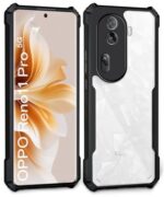 Shock Proof Clear Back Case Mobile Cover for Oppo Reno 11 Pro 5G (Hard | Hybrid PC + TPU | Full Armour Device & Camera Protection | Black) - Image 5