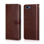 Shock Proof Flip Cover Back Case for Oppo A3S | Magnetic Wallet Leather Case with Stand