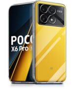 Crystal Clear Transparent Back Case Cover for Poco X6 Pro 5G | Full Device & Camera Protection Shockproof TPU Silicone Back Cover Case Transparent