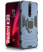 Shock Proof Back Case Mobile Cover for Xiaomi Mi Redmi K20 / K20 Pro | Back Cover Case (Tough Armor | Hybrid PC + TPU | Ring Holder & in-Built Kickstand | Blue)