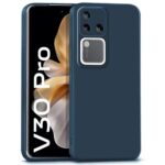 Back Cover for Vivo V30 Pro | Ultra Slim Soft Rubberised Case | Inner Velvet Fabric Lining | Matte Silicone Flexible Mobile Case | Camera Protection - Blue