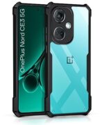 TPU+PC Shock Proof Clear Protective Back Case for 1+ Oneplus Nord Ce 3 5G - Airedge Technology | 360 Degree Camera Protection | Transparent Hybrid Back Case Mobile Cover - Black
