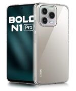 Transparent Back Cover Case for Lava Bold N1 Pro | Raised Bumps for Full Device & Camera Protection Shockproof TPU Silicone Back Case Mobile Cover Transparent