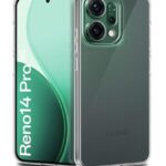 Transparent Back Cover Case for Oppo Reno 14 Pro 5G | Raised Bumps for Full Device & Camera Protection Shockproof TPU Silicone Back Case Mobile Cover Transparent