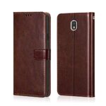 Shock Proof Flip Cover Back Case for Samsung Galaxy J7 Pro | Magnetic Wallet Leather Case with Stand