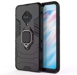 Shock Proof Back Case Mobile Cover for Vivo S1 Pro (Armor | Hybrid PC + TPU | Full Protection with Ring Holder Kickstand | Carbon Black)