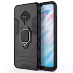 Shock Proof Back Case Mobile Cover for Vivo S1 Pro (Armor | Hybrid PC + TPU | Full Protection with Ring Holder Kickstand | Carbon Black)