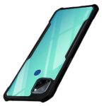 Shock Proof Clear Protective Back Case for Realme C12 - AirEDGE Technology | 360 Degree Camera Protection | Transparent Hybrid Back Case Mobile Cover for Realme C12 - Black