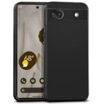 Slim Ultra Soft Rubberised Back Cover for Google Pixel 6A | Inner Velvet Fabric Lining | Matte Silicone Flexible Camera Protection Back Case ? Black