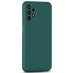 Silicone Ultra Slim Soft Rubberised Inner Velvet Fabric Lining Matte Flexible Back Case Back Cover with Camera Protection for Samsung Galaxy A13 4G (Green) - Image 3