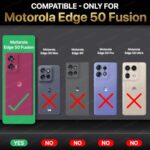 kelpuj Shock Proof Back Case Mobile Cover for Motorola Moto Edge 50 Fusion 5G | Moto Edge G96 Fusion 5G Back Cover Case (Tough Armor | Hybrid PC + TPU | Ring Holder & in-Built Kickstand | Black) - Image 3