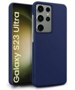 Slim Frameless Back Cover for Samsung Galaxy S23 Ultra 5G | Ultra Thin Lightweight Design & Camera Protection | Soft Matte Silicone Flexible Mobile Case (Blue)