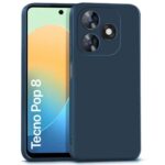 Back Cover for Tecno Pop 8 | Tecno Spark Go 2024 | Spark 20 | Ultra Slim Soft Rubberised Case | Inner Velvet Fabric Lining | Matte Silicone Flexible Mobile Case | Camera Protection - Blue