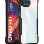Shock Proof Clear Back Case Mobile Cover for Oppo F17 (Hard | Hybrid PC + TPU | Full Armour Device & Camera Protection | Black)