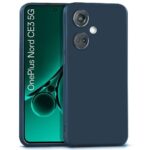 kelpuj Back Cover for 1+ OnePlus Nord CE 3 5G | Ultra Slim Soft Rubberised Case | Inner Velvet Fabric Lining | Matte Silicone Flexible Mobile Case | Camera Protection - Blue