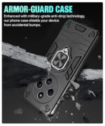 Shock Proof Back Case Mobile Cover for Redmi A4 5G | Poco C75 | Redmi 14C 5G | Poco M7 5G | (Tough Armor | Hybrid PC + TPU | Full Protection with Ring Holder & in-Built Kickstand | Black) - Image 7